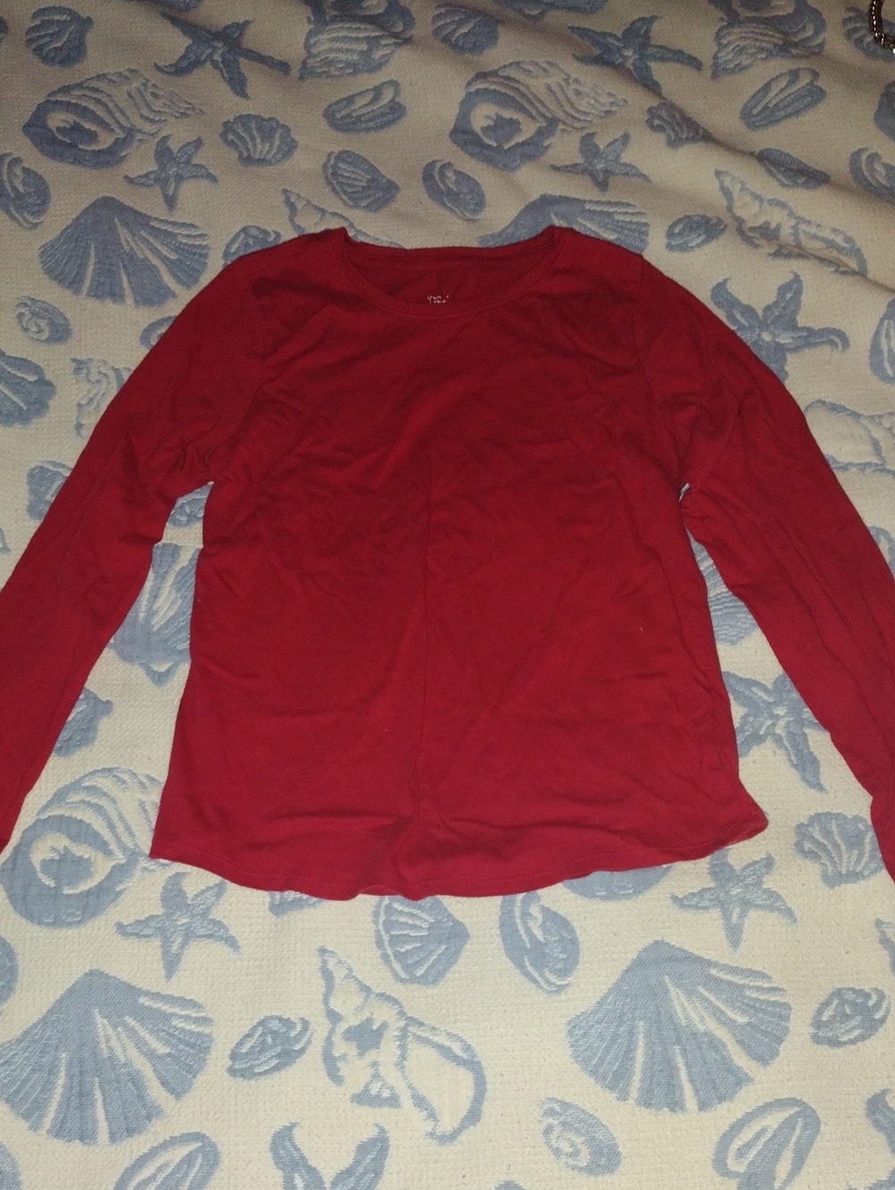Women’s Long-Sleeve Red Crewneck Top